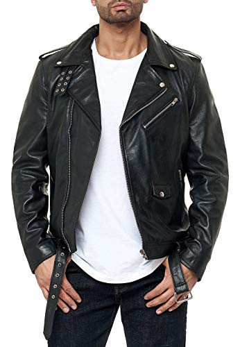 Red Bridge Herren Jacke Bikerjacke Lederjacke Brando Echtleder Schwarz L von Redbridge