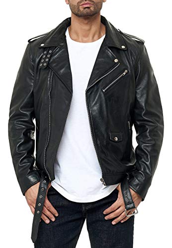 Red Bridge Herren Jacke Bikerjacke Lederjacke Brando Echtleder Schwarz XL von Redbridge