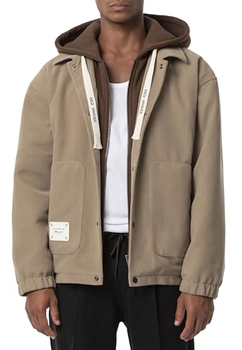 Redbridge Herren Jacke Cord mit Kapuze doppelten Verschluss Camel L von Redbridge