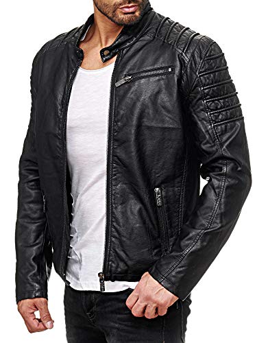 Redbridge Herren Jacke Kunst- Lederjacke Biker MC Black Übergangsjacke Schwarz M6056 Gr L von Redbridge