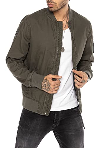 Redbridge Herren Jacke Übergangsjacke Bomberjacke Collegejacke Basic Khaki L von Redbridge