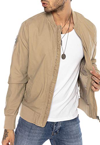 Redbridge Zeitlose Blouson Jacke in modischen Farben Übergangsjacke mit klassischem Schnitt Beige L von Redbridge