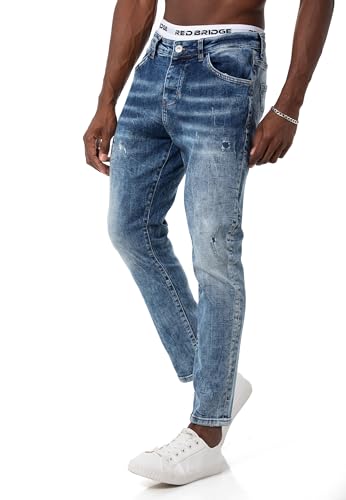 Red Bridge Herren Jeans Hose Denim Pants Destroyed-Look Blau W30 L32 von Redbridge