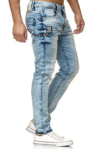 Red Bridge Herren Jeans Hose Patched Chain Hellblau W31 L32 von Redbridge