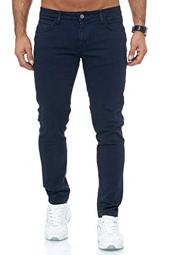 Red Bridge Herren Jeans Hose Slim-Fit Röhrenjeans Denim Colored Dunkelblau W31 L32 von Redbridge