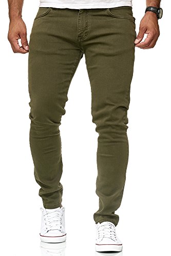 Red Bridge Herren Jeans Hose Slim-Fit Röhrenjeans Denim Colored Khaki W38 L32 von Redbridge