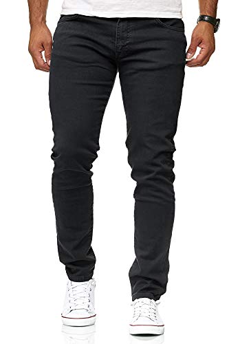 Red Bridge Herren Jeans Hose Slim-Fit Röhrenjeans Denim Colored Schwarz W33 L30 von Redbridge