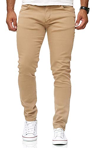 Red Bridge Herren Jeans Hose Slim-Fit Röhrenjeans Denim Colored Sand W33 L30 von Redbridge