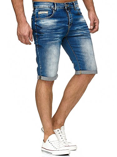 Red Bridge Herren Jeans Shorts Kurze Hose Denim Bermuda Stretch Capri Basic Blau W34 von Redbridge