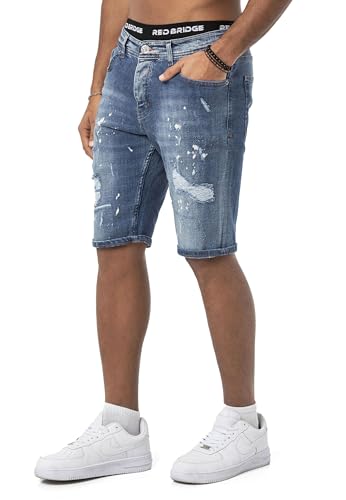 Redbridge Herren Jeans Shorts Kurze Hose Denim Destroyed Blau W31 von Redbridge