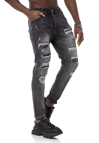 Red Bridge Herren Jeanshose Denim Pants Destroyed-Look Anthracite W36 L32 von Redbridge