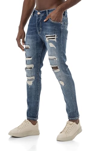 Red Bridge Herren Jeanshose Denim Pants Destroyed-Look Blau W33 L34 von Redbridge