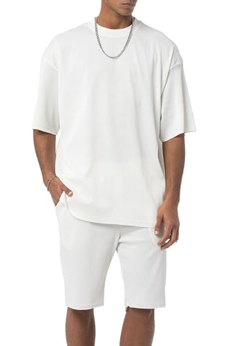 Red Bridge Herren Jogginganzug Kurzarm T-Shirt - Shorts Set Anzug Weiß XXL von Redbridge