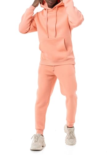 Red Bridge Herren Jogginganzug Sweat Suit Set Hoodie Hose Premium Loose-Fit Rosa M von Redbridge