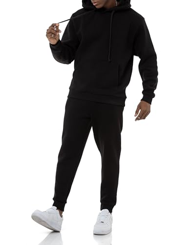 Redbridge Stylischer Herren Jogginganzug Set Kapuzenpullover und Jogginghose Premium Sweat Anzug Loose Fit Schwarz S von Redbridge