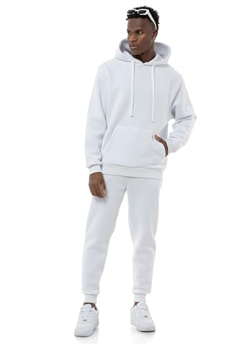 Red Bridge Herren Jogginganzug Sweat Suit Set Hoodie Hose Premium Loose-Fit Weiss L von Redbridge