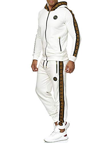 Red Bridge Herren Jogginganzug Sweat Suit Set Jacke Hose R-Logo Premium M2157-M4237 Ecru L von Redbridge