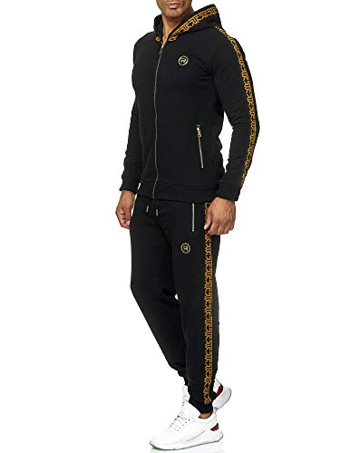 Redbridge Herren Jogginganzug Sweat Suit Set Jacke Hose R-Logo Premium M2157-M4237 Schwarz M von Redbridge