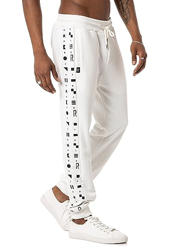 Redbridge Herren Jogginghose Freizeithose Geometric Shapes Ecru M von Redbridge