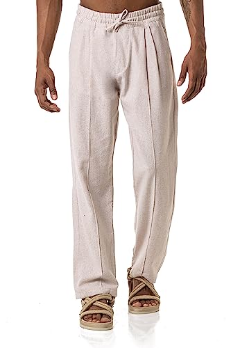 Red Bridge Herren Leinenhose Weite Freizeithose Hose Pants Ecru S von Redbridge