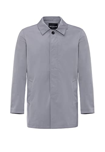 Redbridge Eleganter Herren Kurzmantel mit Kentkragen – Klassischer Look, verdeckte Knopfleiste Grau S von Redbridge