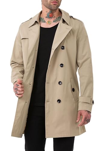 Redbridge Herren Mantel Trenchcoat Jacke Übergangsjacke Light Version Beige XL von Redbridge