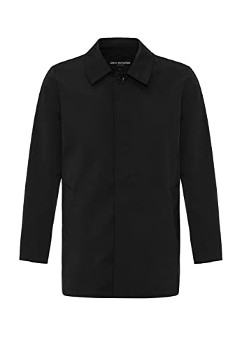 Redbridge Eleganter Herren Kurzmantel mit Kentkragen – Klassischer Look, verdeckte Knopfleiste Schwarz L von Redbridge