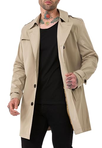 Red Bridge Herren Mantel Trenchcoat Jacke Übergangsjacke gefüttert Heavy Version Beige L von Redbridge