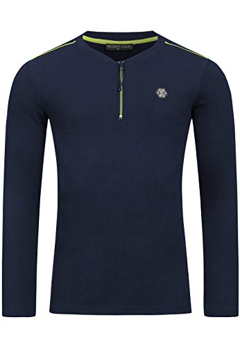 Redbridge Herren Pullover Longsleeve Sweatshirt Slim Fit Neon Dunkelblau S von Redbridge