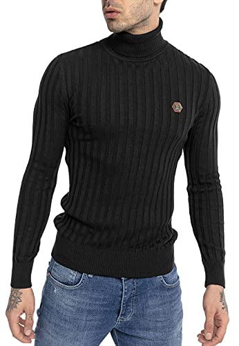 Redbridge Herren Rollkragen Pullover Sweatshirt Strickpullover Schwarz L von Redbridge