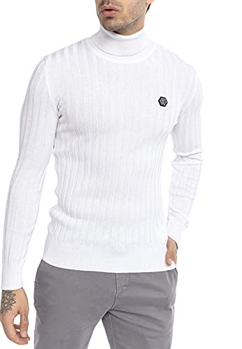 Redbridge Herren Rollkragen Pullover Sweatshirt Strickpullover Weiß S von Redbridge