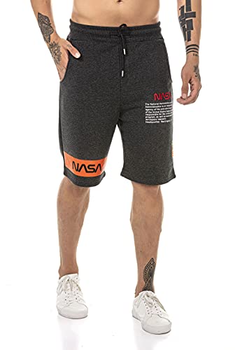 Red Bridge Herren Shorts Kurze Hose Sweat Pants Jogginghose NASA Logo USA Anthrazit M von Redbridge