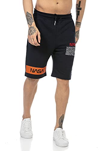 Red Bridge Herren Shorts Kurze Hose Sweat Pants Jogginghose NASA Logo USA Dunkelblau L von Redbridge