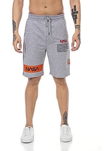 Red Bridge Herren Shorts Kurze Hose Sweat Pants Jogginghose NASA Logo USA Grau M von Redbridge