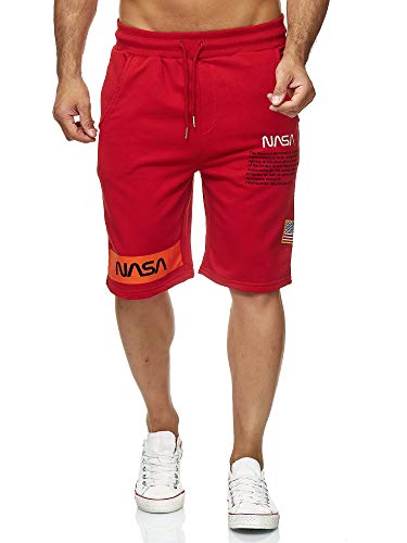 Red Bridge Herren Shorts Kurze Hose Sweat Pants Jogginghose NASA Logo USA Rot L von Redbridge