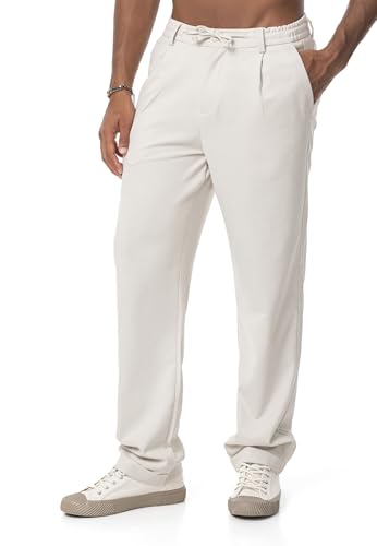 Red Bridge Herren Stoffhose Freizeithose Einfarbig Hose mit Kordelzug von Redbridge