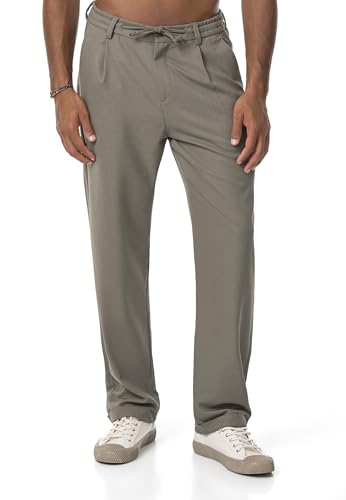Red Bridge Herren Stoffhose Freizeithose Einfarbig Hose mit Kordelzug von Redbridge