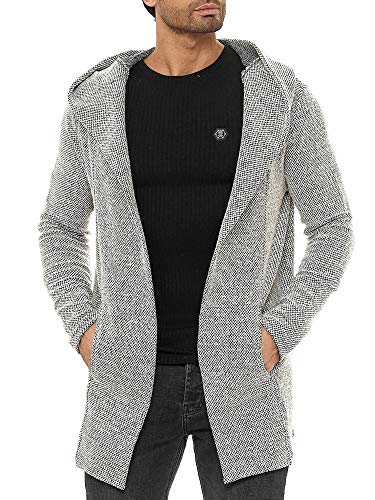 Redbridge Strickjacke für Herren Cardigan Hoodie Mantel Long Cut Beige M von Redbridge