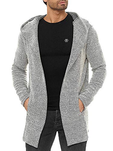 Redbridge Moderner Unisex Strickmantel mit Kapuze Lässiger offener Cardigan für Alltag und Freizeit Beige M von Redbridge