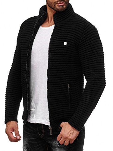 Red Bridge Herren Strickjacke Übergangsjacke Jacke Sweater Grobstrick M3631 Schwarz M von Redbridge