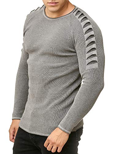 Red Bridge Herren Strickpullover Feinstrick Männer Pullover Grau L von Redbridge