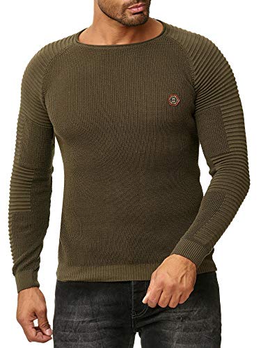 Red Bridge Herren Strickpullover Ribbed Arms Pullover Khaki XXL von Redbridge