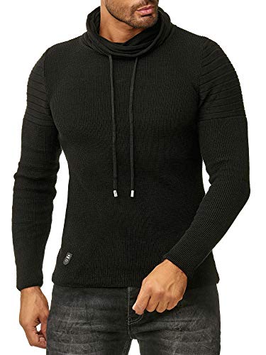 Red Bridge Herren Strickpullover Rollkragen- Pullover Shoulder Lines Schwarz L von Redbridge