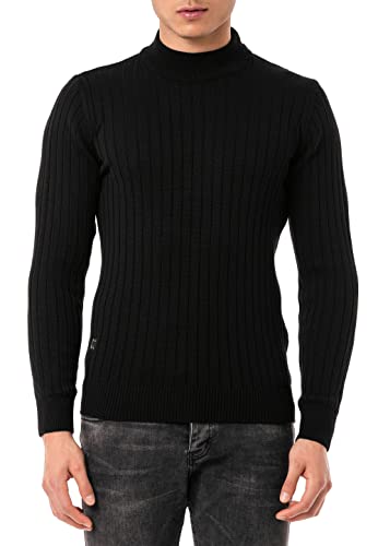 Redbridge Herren Strickpullover Stehkragen Pullover Schwarz XXL von Redbridge