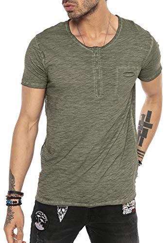 Red Bridge Herren T-Shirt Basic Vintage Pocket Oil Washed Shirt Khaki M von Redbridge