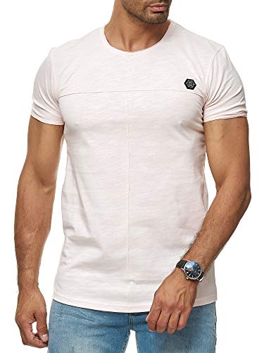 Red Bridge Herren T-Shirt Cross Line Kurzarm Shirt Baumwolle Rundhalsausschnitt M1306 Rosa M von Redbridge