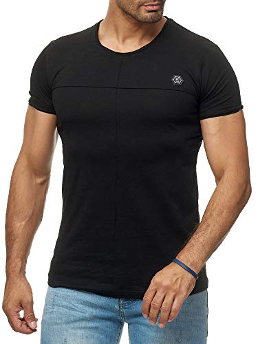 Red Bridge Herren T-Shirt Cross Line Kurzarm Shirt Baumwolle Rundhalsausschnitt M1306 Schwarz S von Redbridge