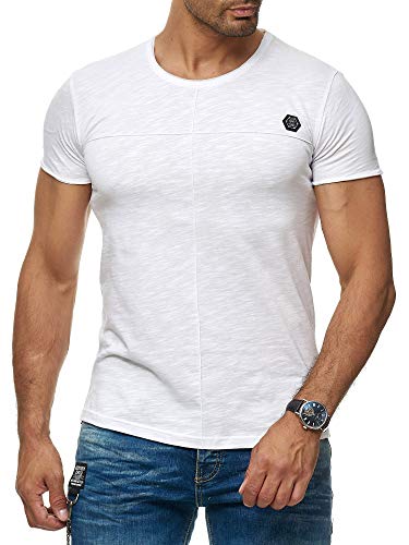 Red Bridge Herren T-Shirt Cross Line Kurzarm Shirt Baumwolle Rundhalsausschnitt M1306 Weiß M von Redbridge