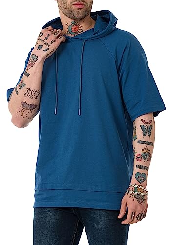 Red Bridge Herren T-Shirt Double Layer Oversized mit Kapuze Baumwolle Indigo S von Redbridge