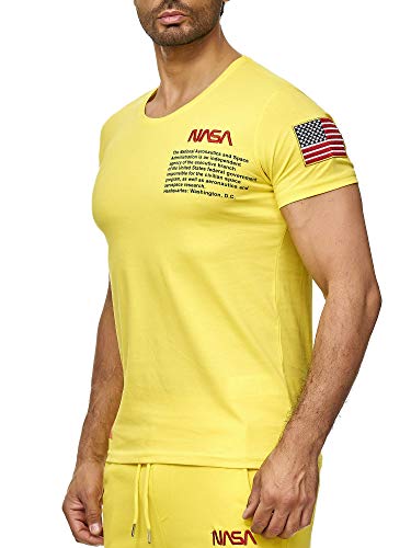 Red Bridge Herren T-Shirt NASA Logo USA Spaceshuttle Baumwolle Rundhals M1295 Gelb XL von Redbridge